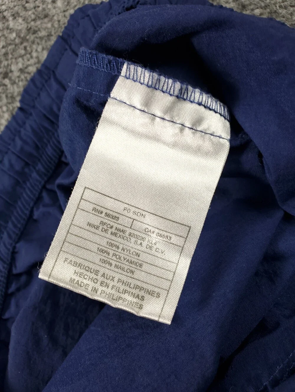 Vintage Air Jordan Nylon Joggers Large Cargo Track Pants Navy Blue Drawstring